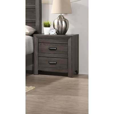 1pc Contemporary Nightstand End Table with Two Storage Drawers Finish Bedroom Wooden Furniture
