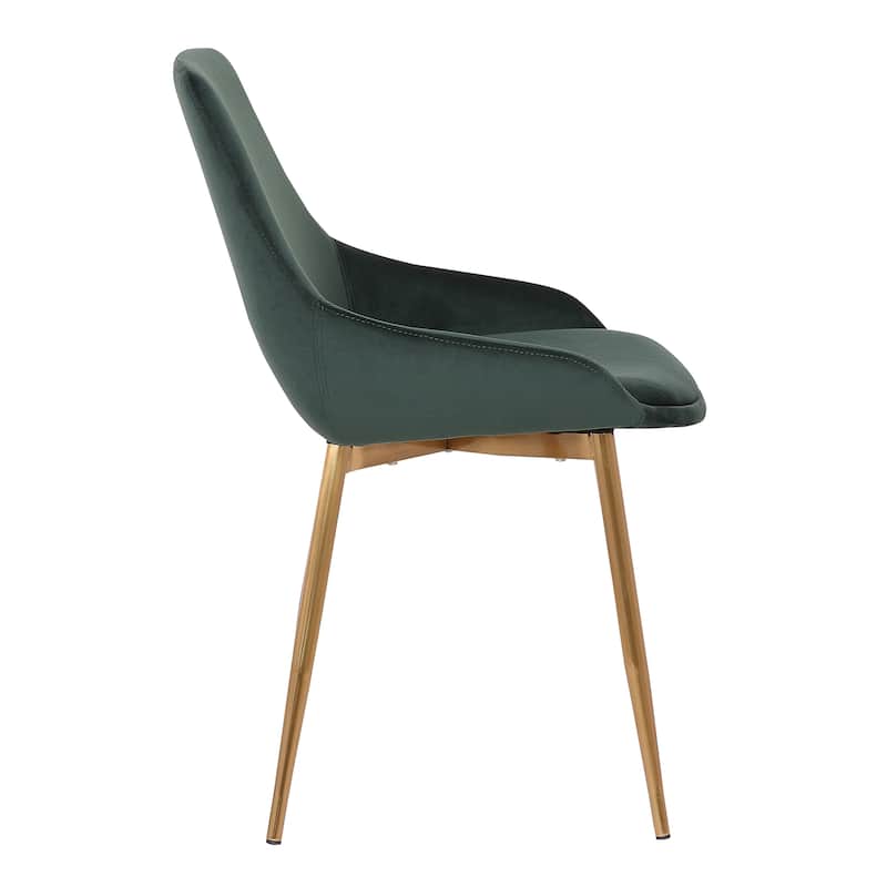 Modern Velvet Upholstered Dining Chair Accent Chair with Metal Legs