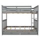 preview thumbnail 3 of 11, Full over Full Bunk Bed with Ladders and Storage Drawers, Grey