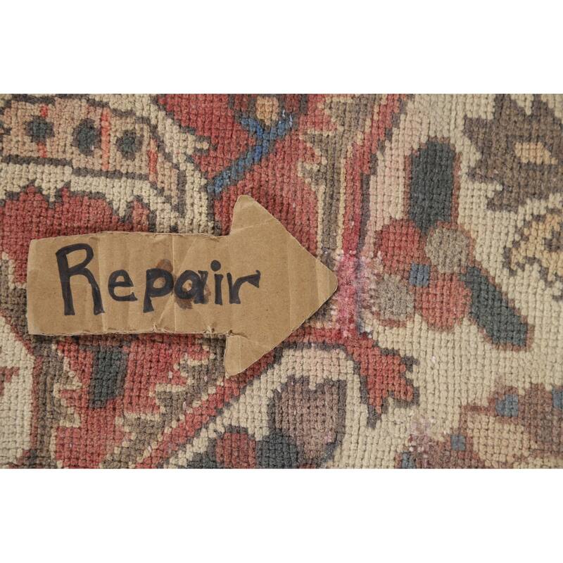 Pink Bakhtiari Vintage Persian Area Rug Handmade Wool Carpet - 6'10" x 9'10"