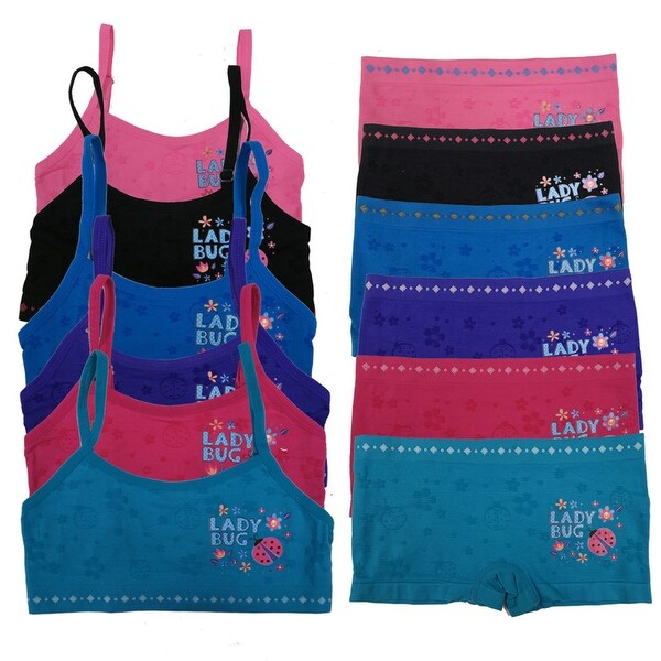 Girl's 6 Pack Seamless "Lady Bug" Print Underwear Set