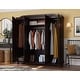 preview thumbnail 20 of 21, Palace Imports 100% Solid Wood Kyle 4-Door Wardrobe Armoire with Solid Wood or Mirrored Doors
