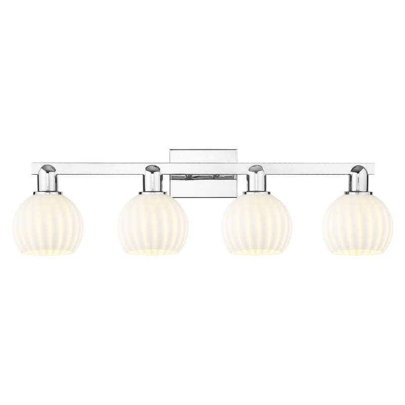 Innovations Lighting Endless Possibilities Arcadia - White Venetian - 4 Light 33" Bath Vanity Light - Polished Chrome