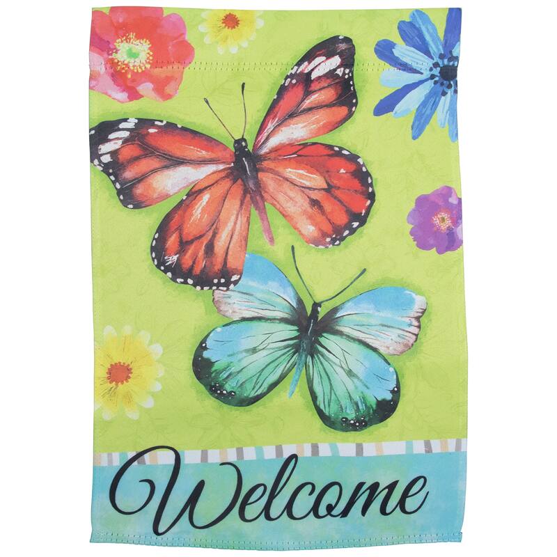 Welcome Butterflies Outdoor House Flag 28" x 40"