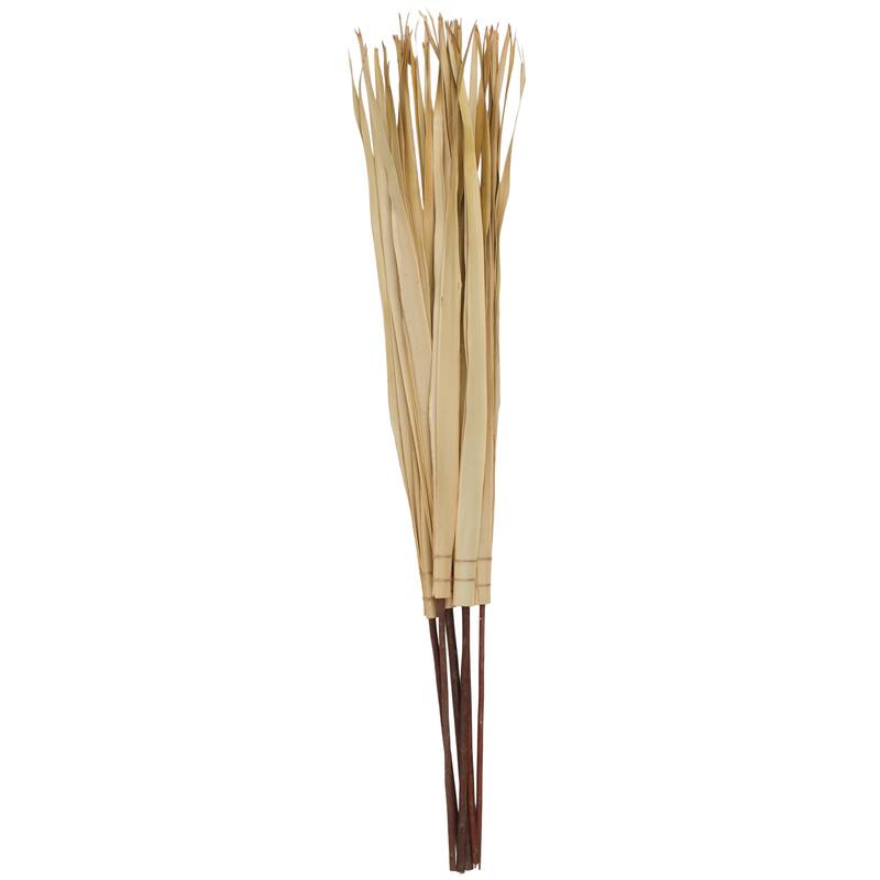 Palm Leaf Tall Home Decor Natural Foliage with Grass and Dark Brown Stems - Light Brown - Roche River Decor - Light Brown