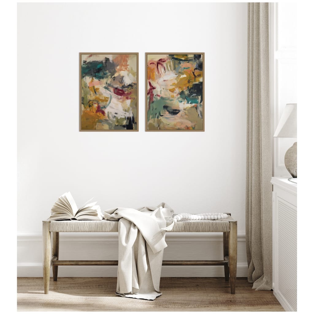 Kate and Laurel Painted Storm No. 1 & No. 2 2 Piece Framed Canvas Wall Art Set by Amy Lighthall