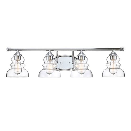 Millennium Lighting 7334 Brighton 4 Light 33" Wide Bathroom Vanity Light with Glass Shades