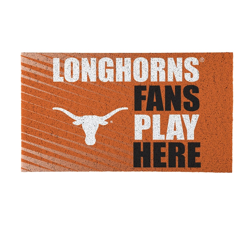 28 in. x 16 in. University of Texas "Fans Play Here" PVC Door Mat