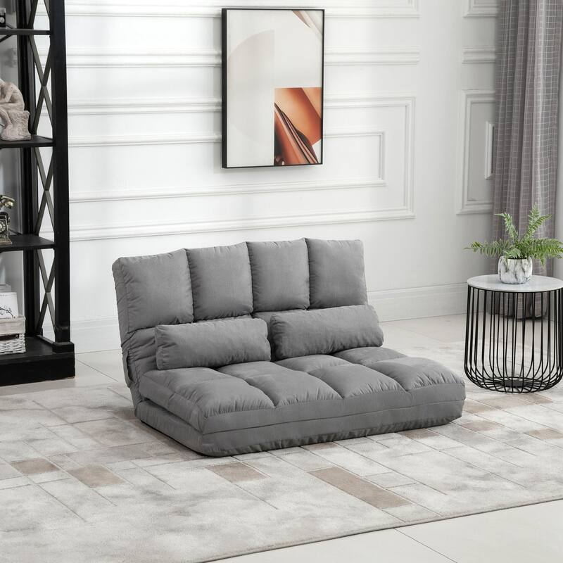 Modern 40.3" Folding Upholstered Loveseat Chaise Lounges Chair with 2 Pillows and Adjustable Backrest