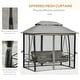 preview thumbnail 15 of 17, Outsunny Tiered Gazebo with 3-person Patio Bench and Mesh Sidewalls