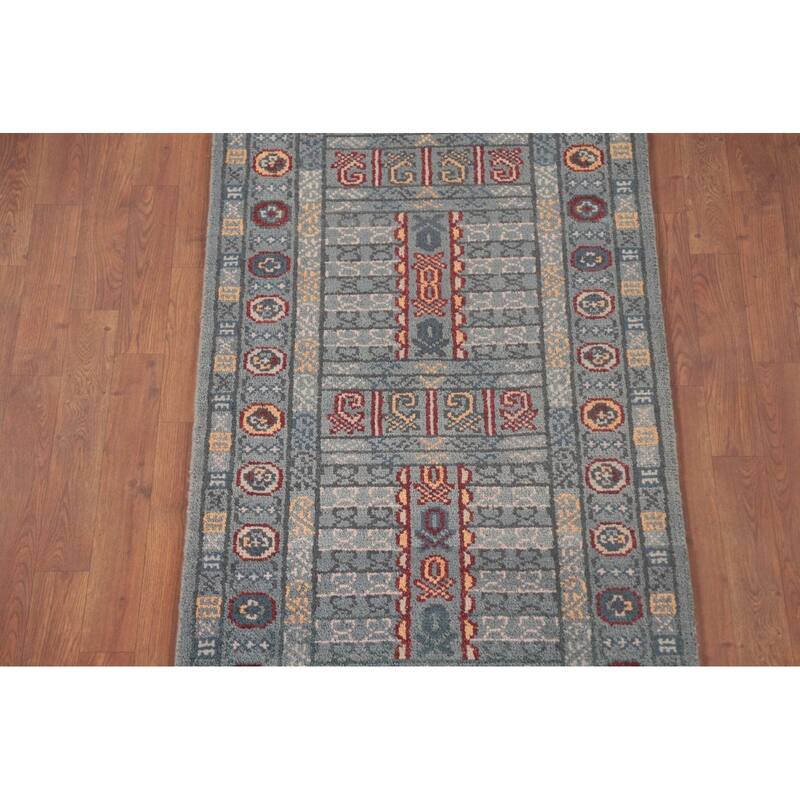 Tribal Khotan Oriental Runner Rug Wool Carpet - 2'7"x 9'11"