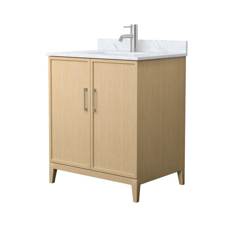Wyndham Collection WCH717130S-CM-UNSMXX Elan 30" Free Standing Single - White Oak / Brushed Nickel Hardware