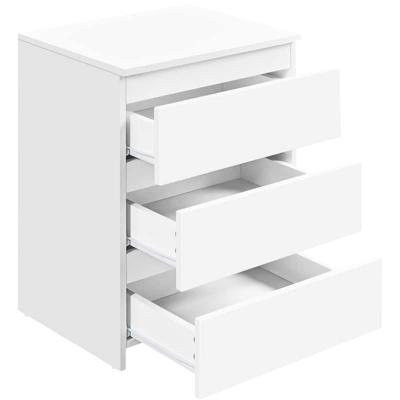 Yaheetech 3-Drawer Vertical Nightstand Sofa Side Table for Bedroom, Living Room