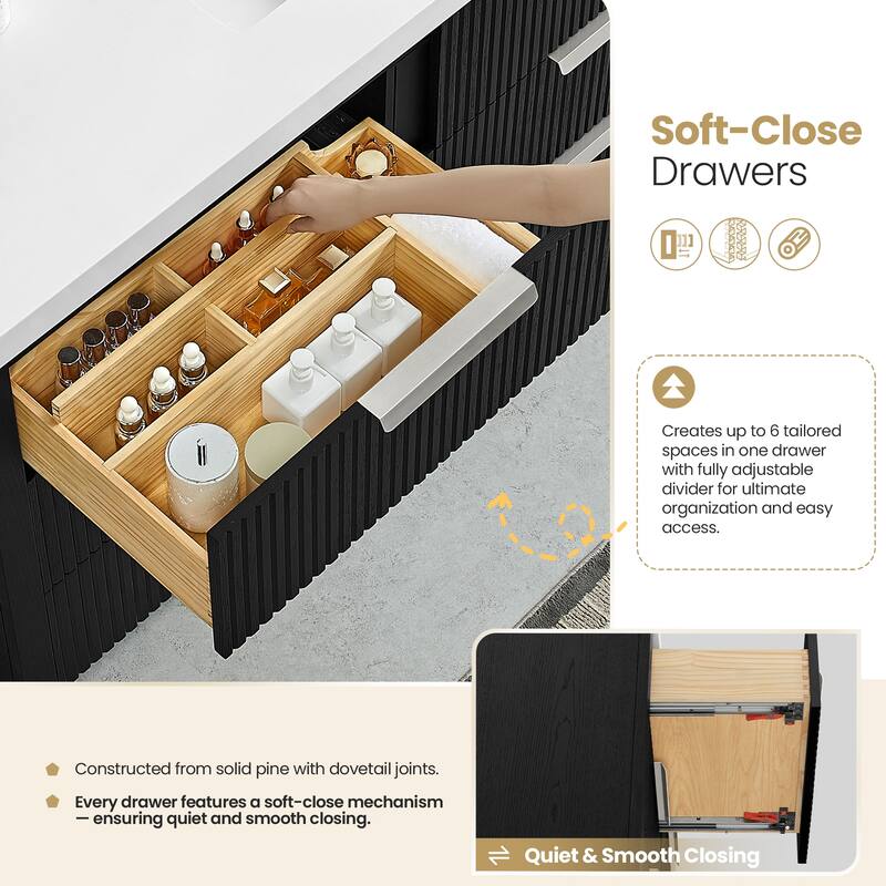 Santarem Single Vanity with Pure White Quartz Stone Top without Mirror