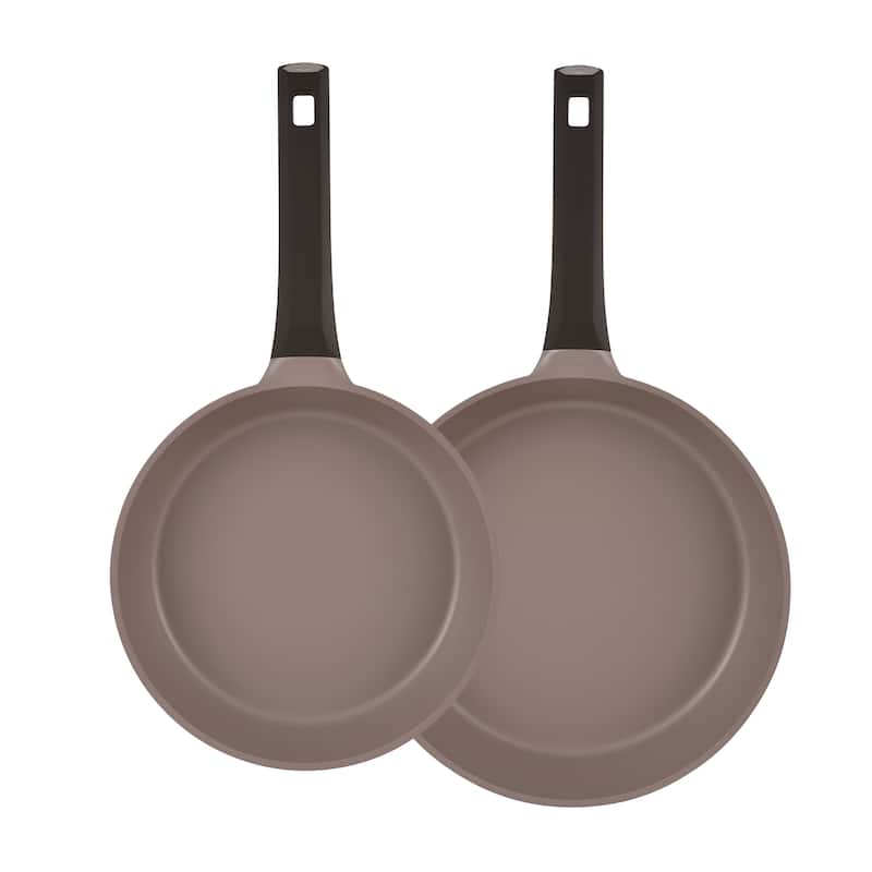 MasterPRO Gastro Titanium Collection 2-Piece Durable Cast Aluminum Fry Pan Set