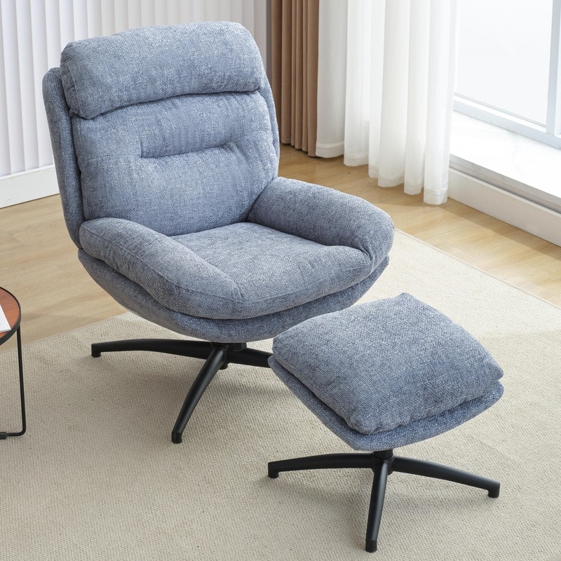 Swivel Accent Chair with Ottoman Rocker Chairs Ottoman Set Rocking Glider Lounge Reading Chair Footrest for Living Room Green