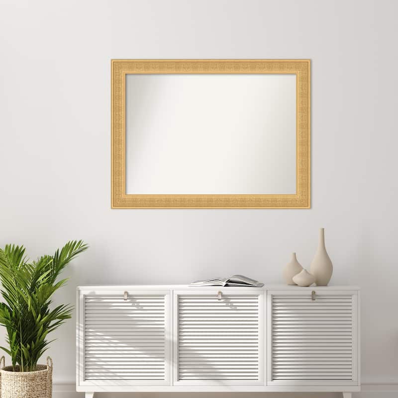 Trellis Non-Beveled Wood Framed Wall Mirror - Trellis Gold