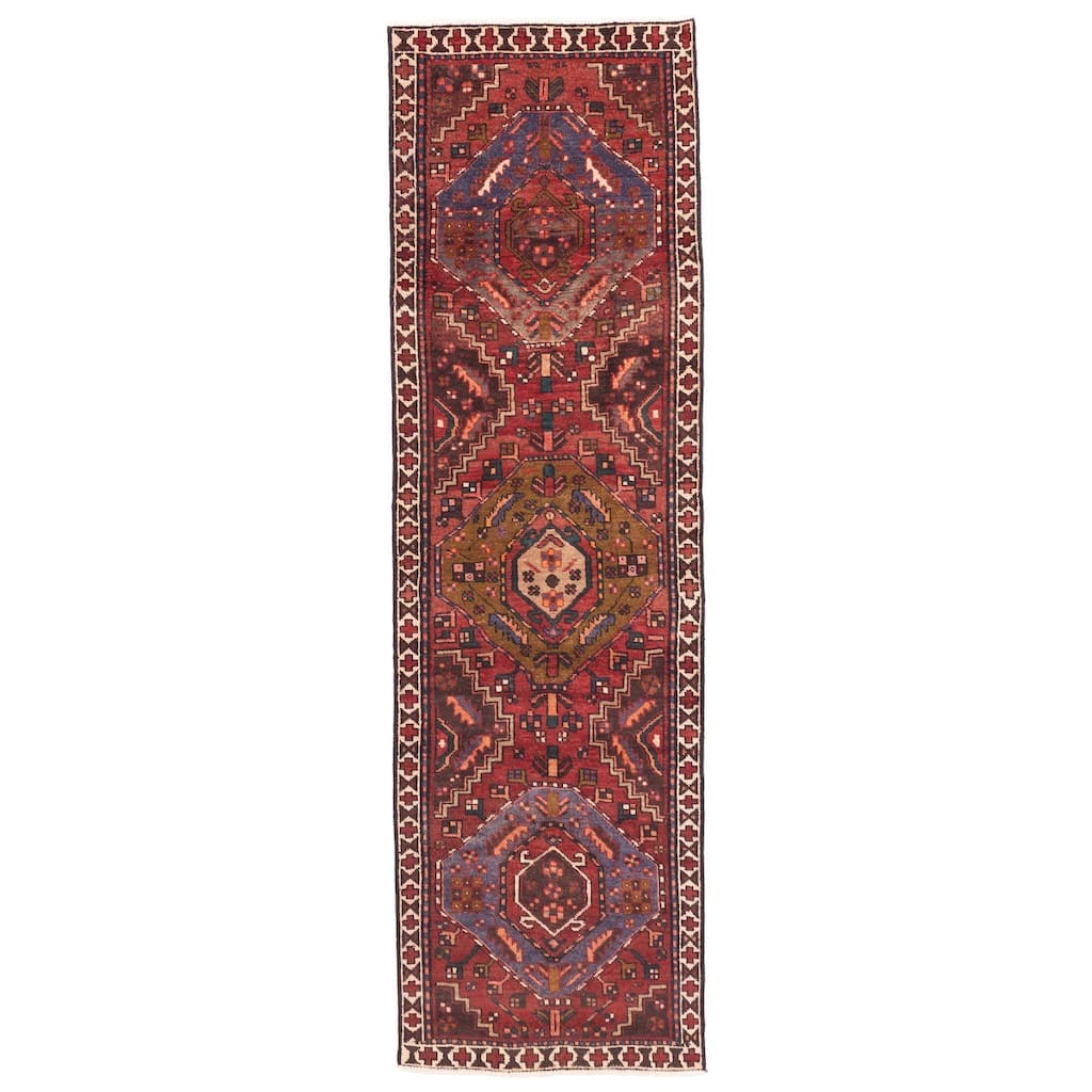 ECARPETGALLERY Hand-knotted Konya Anatolian Dark Red Wool Rug - 2'10 x 9'11