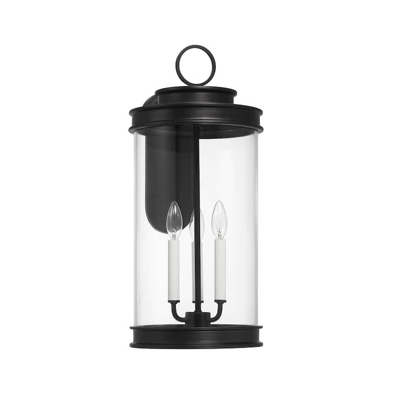 Englewood 3-Light Outdoor Wall Lantern in Matte Black - Matte Black