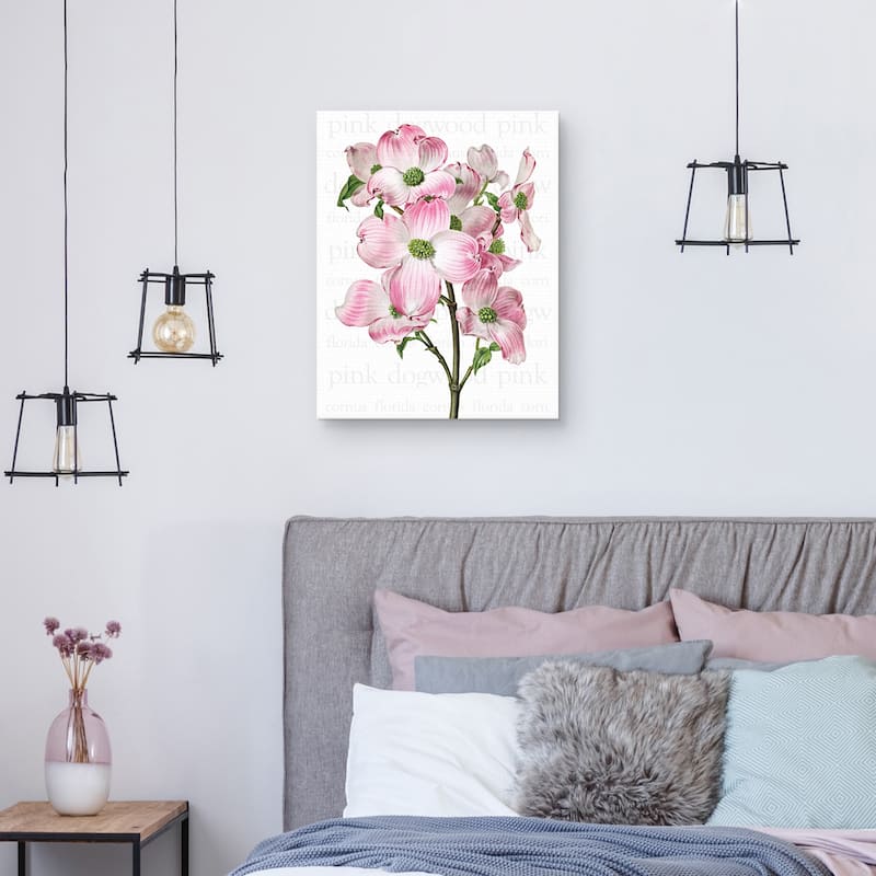 Pink Dogwood 2 Text by Design Lab Canvas Art Print