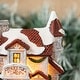 preview thumbnail 15 of 14, Glitzhome 6"H Christmas Lighted Resin House Stocking Holders Mantel Ornament (Set of 3)