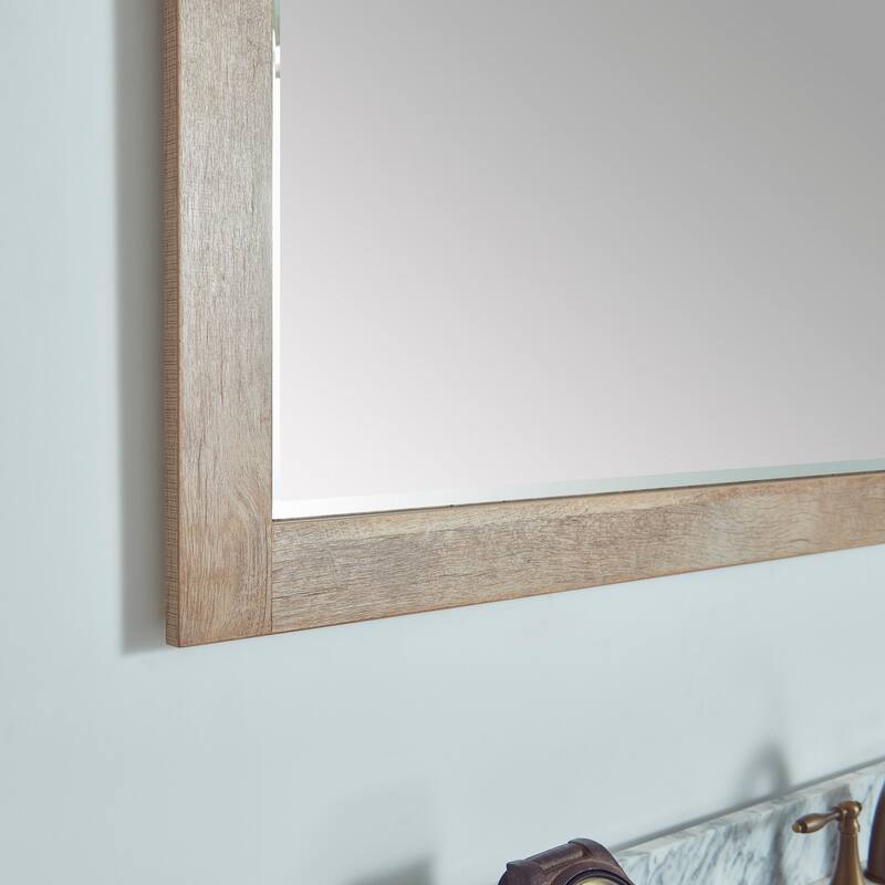 Cortes 60" Bathroom Vanity Barndoor Wall Mirror in Logs