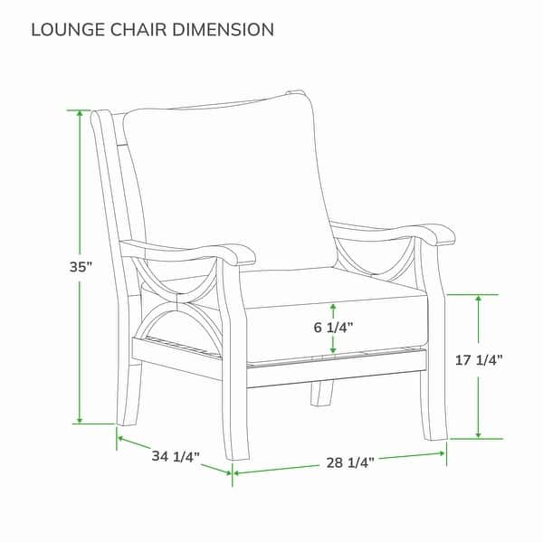 dimension image slide 2 of 6, Cambridge Casual Lowell 5-Piece Indonesian Teak Outdoor Conversation Set