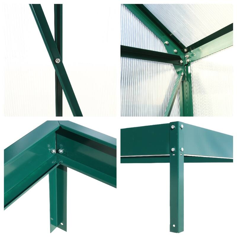 Polycarbonate Greenhouse,Heavy Duty Outdoor Walk-in Green House Kit - 6.3'*12.2'*7'