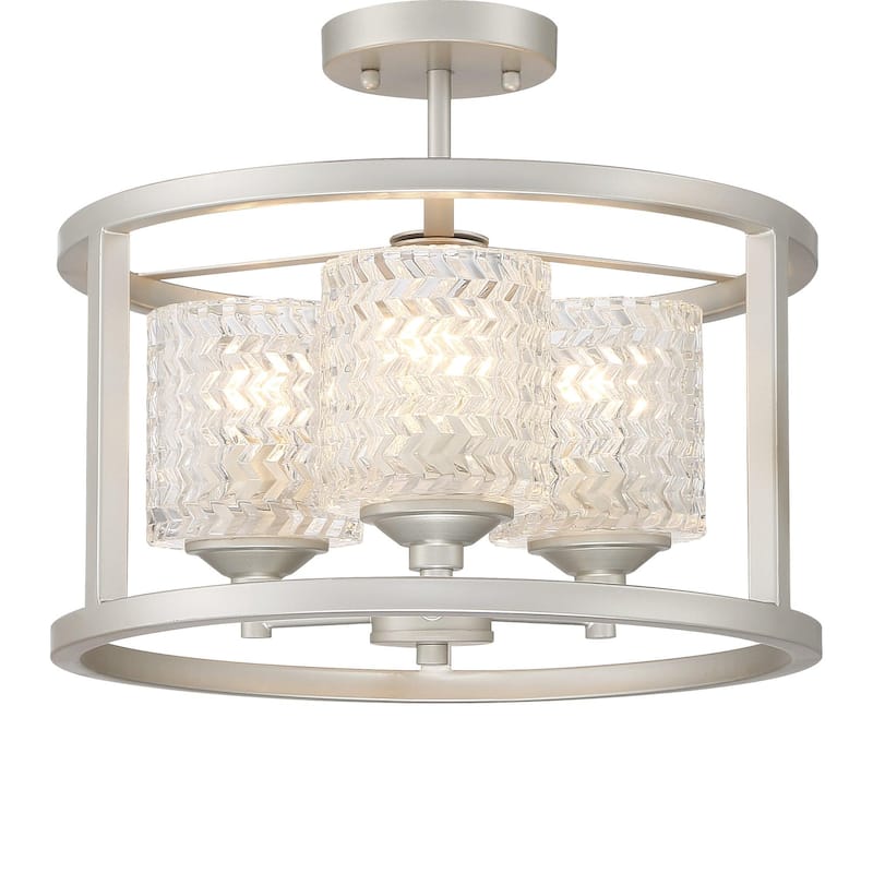 Acroma 3-light Modern Drum Flush Mount Ceiling Lighting - N/A