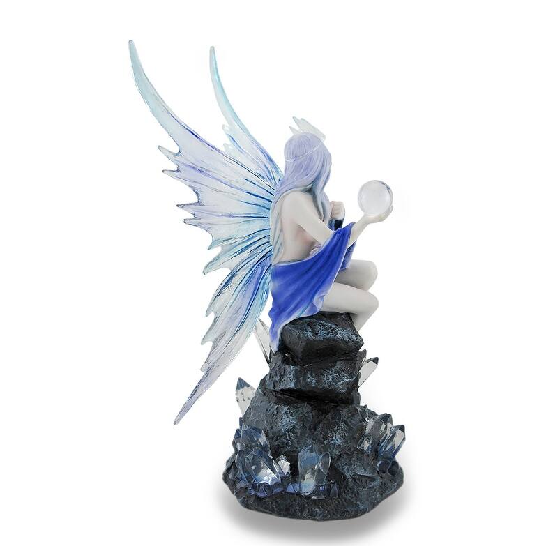 Anne Stokes Blue And Purple Stargazer Fairy Statue - 10 X 5 X 4.5 inches