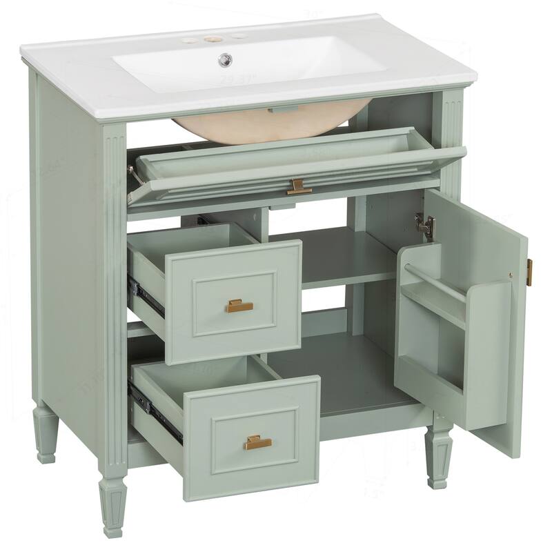 Modern Bathroom Vanity with Multiple Storage Options