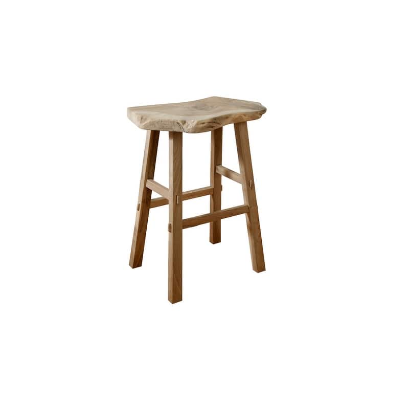 30" H Rectangle Natural Solid Walnut Wood Indoor Live Edge Bar Stool, Versatile, Multifunctional(Color & Size May Vary)