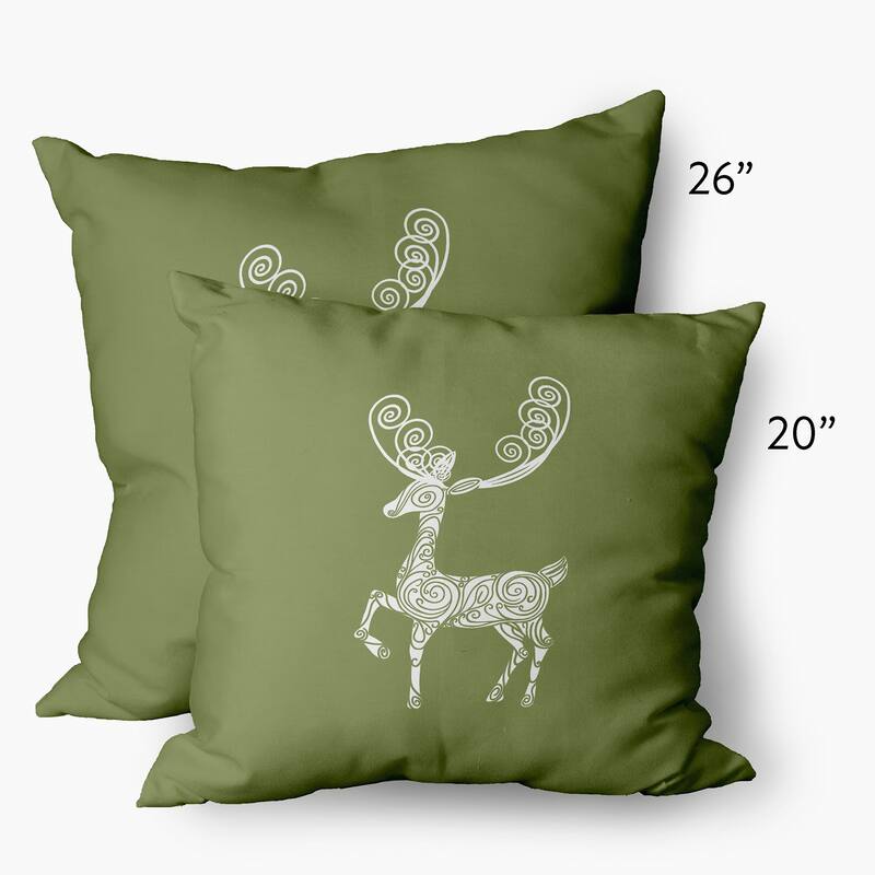 Fancy Christmas Reindeer Decorative Throw Pillow