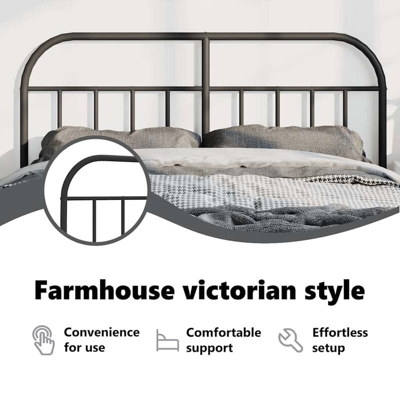 vidaXL 38.2 Inch Metal Headboard, Farmhouse Rustic Headboard Only
