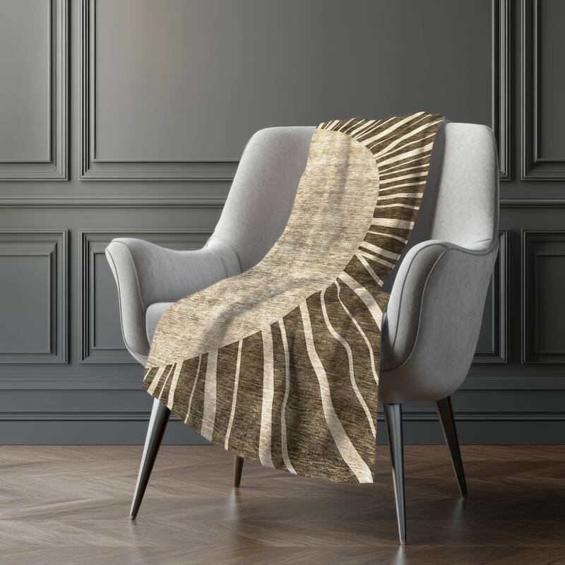 Premium Machine Washable Modern Sun Sherpa Throw Blanket