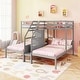 preview thumbnail 6 of 13, Bunk Bed for 3 Kids, Twin Over Twin with Storage Staircase and Safety Guardrails