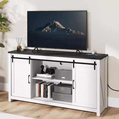 TV Stand with Power Outlet & 6 Drawers for 65/60/55 Inch TV - 58 inches