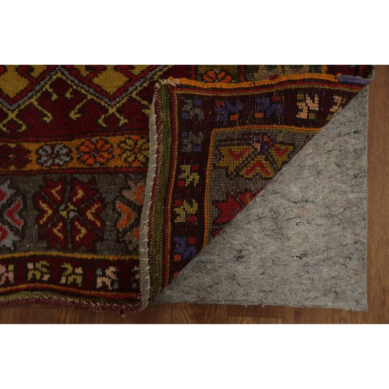 Hand Knotted Oriental 100% Wool Carpet Transitional Geometric Red Anatolian Area Rug - 5' 6'' X 3' 6''