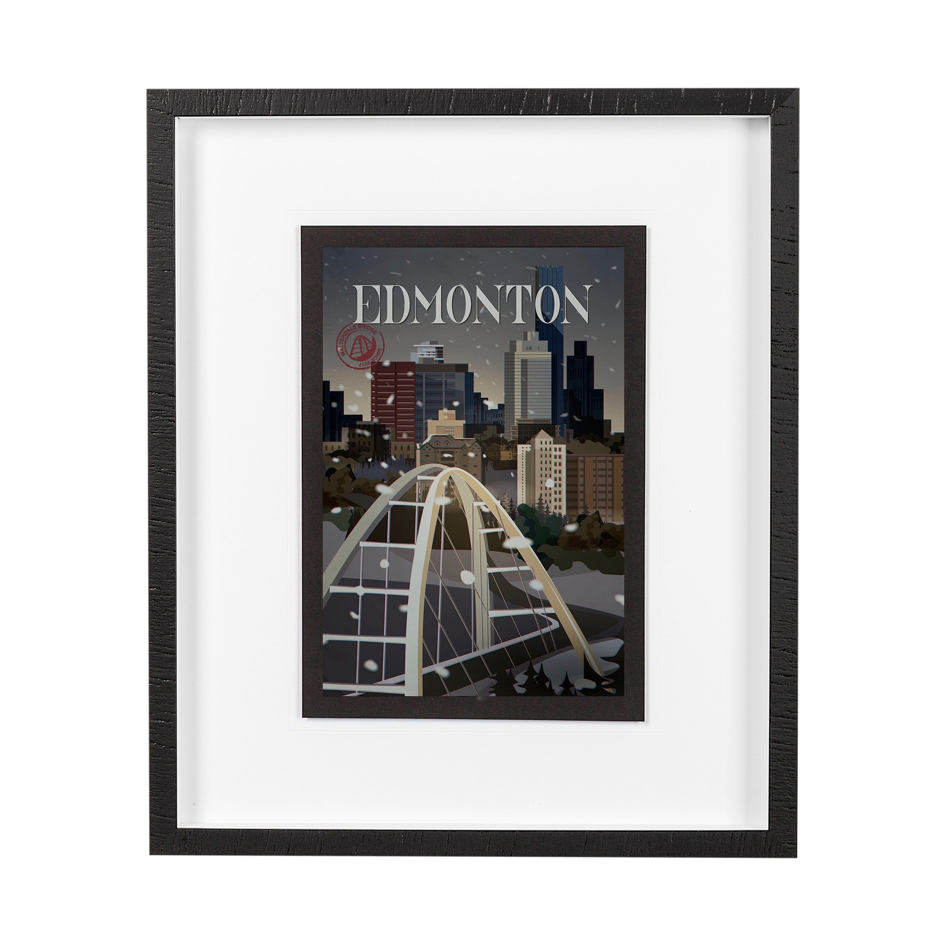 Mercana Edmonton Go Canada (M) by Mercana Studio a Framed Art Print Matted under Glass