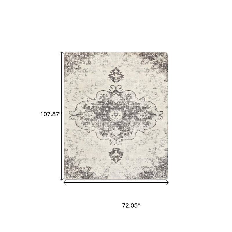 HomeRoots Medallion Traditional Rectangle Area Rug