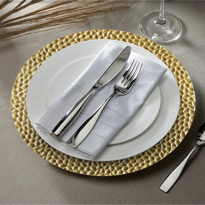 Hammered Charger Plate Gold 13"