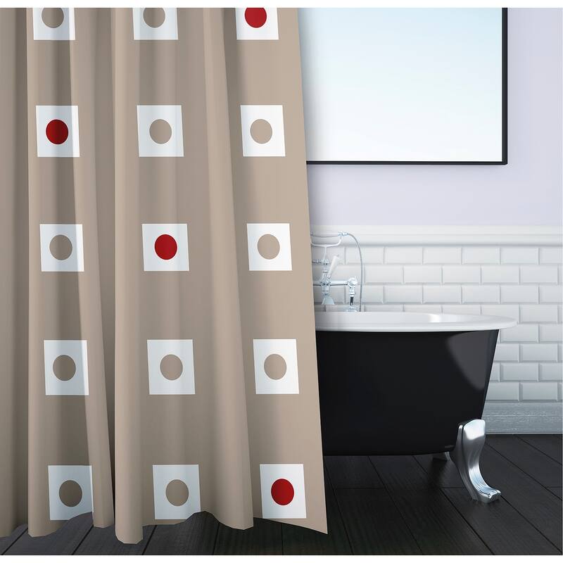 Abstract Checkerboard Geometric Pattern Shower Curtain