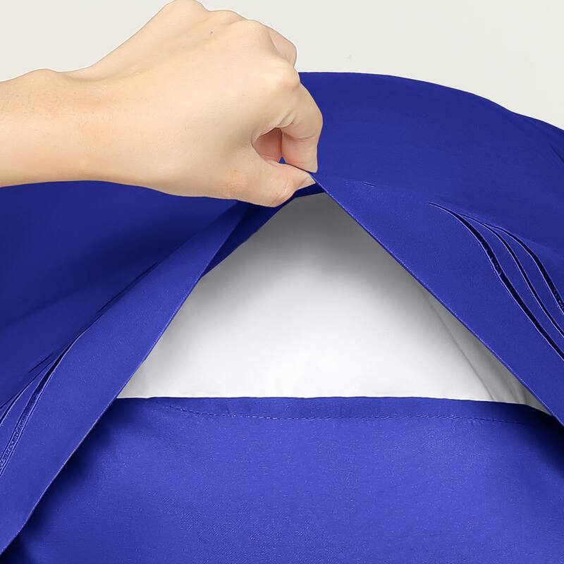 Polyester Pillow Cases Set of 2 for Hair & Skin, Cooling Pillow Covers - Navy - King (20"x36")