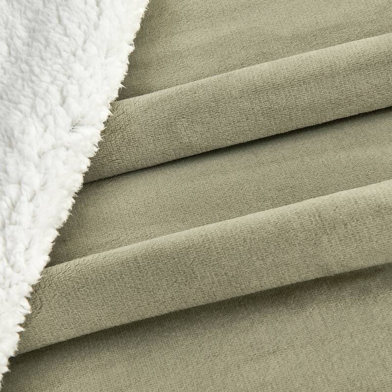 Linery & Co. Velvet Plush Reversible Sherpa Throw Blanket
