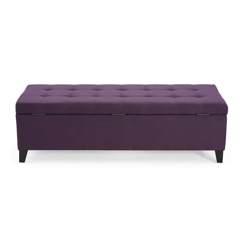 Mission Tufted Fabric Storage Ottoman Bench by Christopher Knight Home