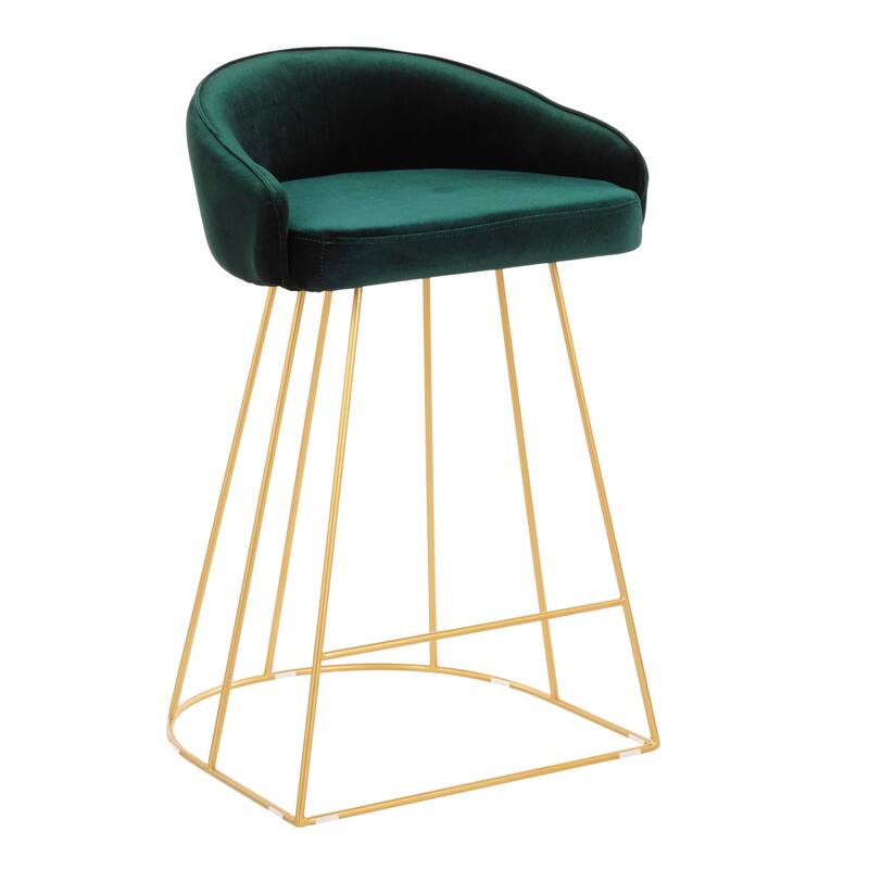Silver Orchid Haid Velvet Upholstered Counter Stool (Set of 2)