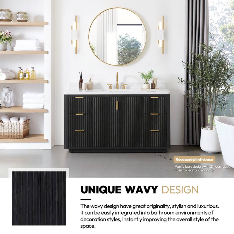 Cadiz Bath Vanity with Composite Stone Top and Mirror