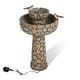 preview thumbnail 38 of 44, Glitzhome 24-inch Outdoor 2-tier Faux Pebbles Polyresin Birdbath Fountain with Pump