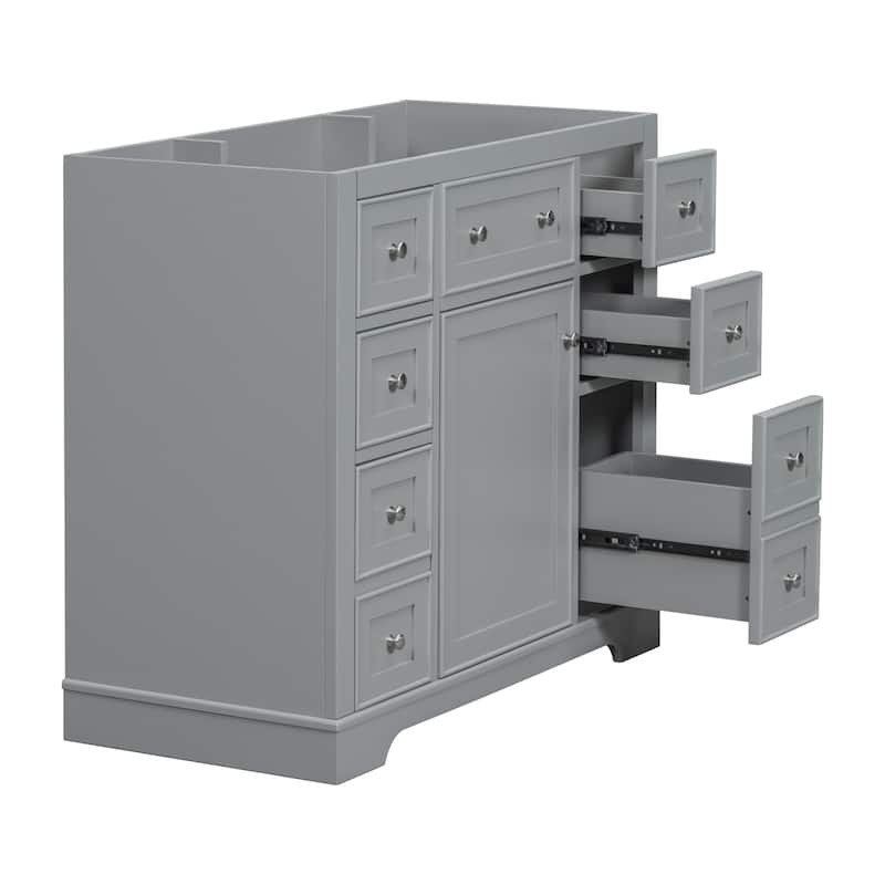 GDFStudio - Avalon 36-Inch Bathroom Vanity Cabinet Base Only, One Cabinet, Solid Wood & MDF Board, Painted Finish
