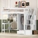 preview thumbnail 2 of 16, Multifunctional Design Loft Bed with Bookshelf, Drawers, Desk and Wardrobe, Twin size, White
